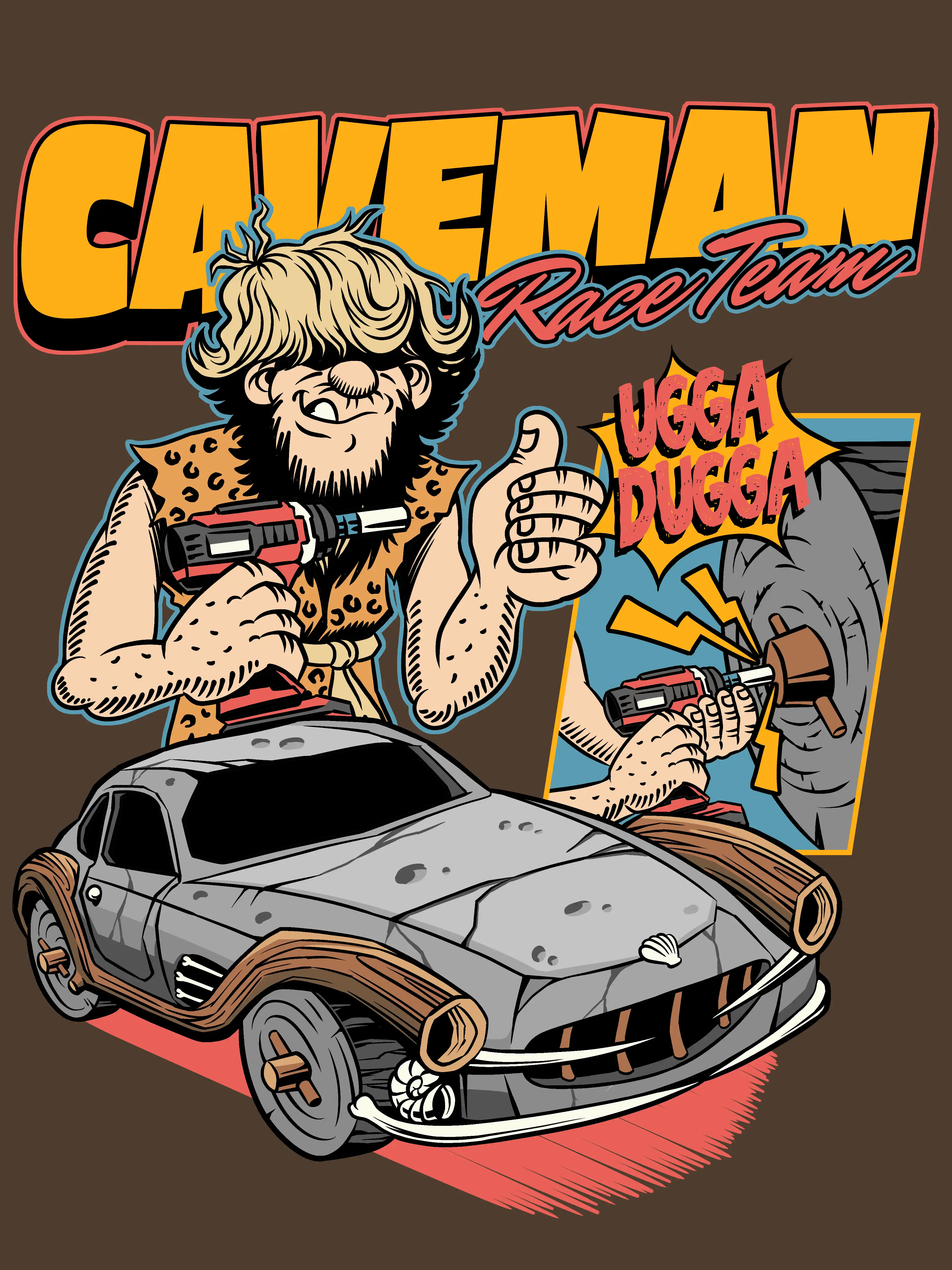 Caveman Race Team T-shirt Design