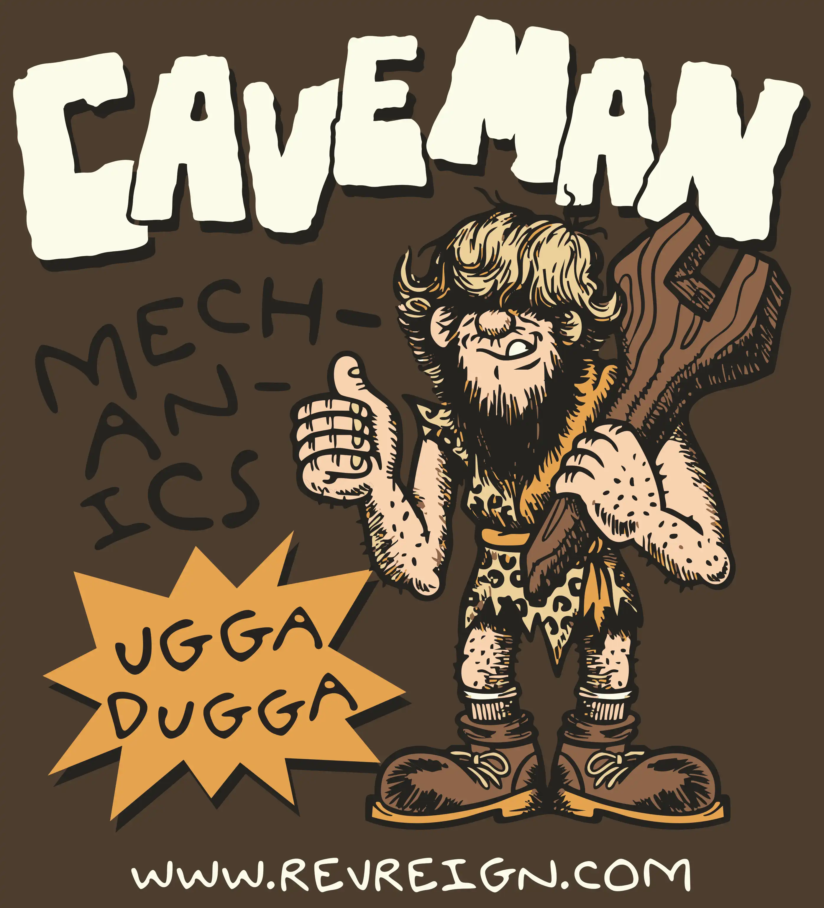 Caveman Mechanics T-shirt Design